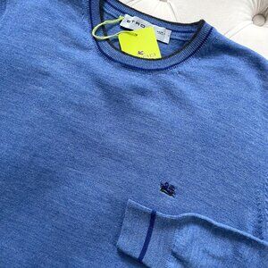 New Etro Crewneck Sky Blue Sweater M size